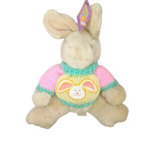 Soft Expressions Easter Bunny Plush Toy With Knit Sweater